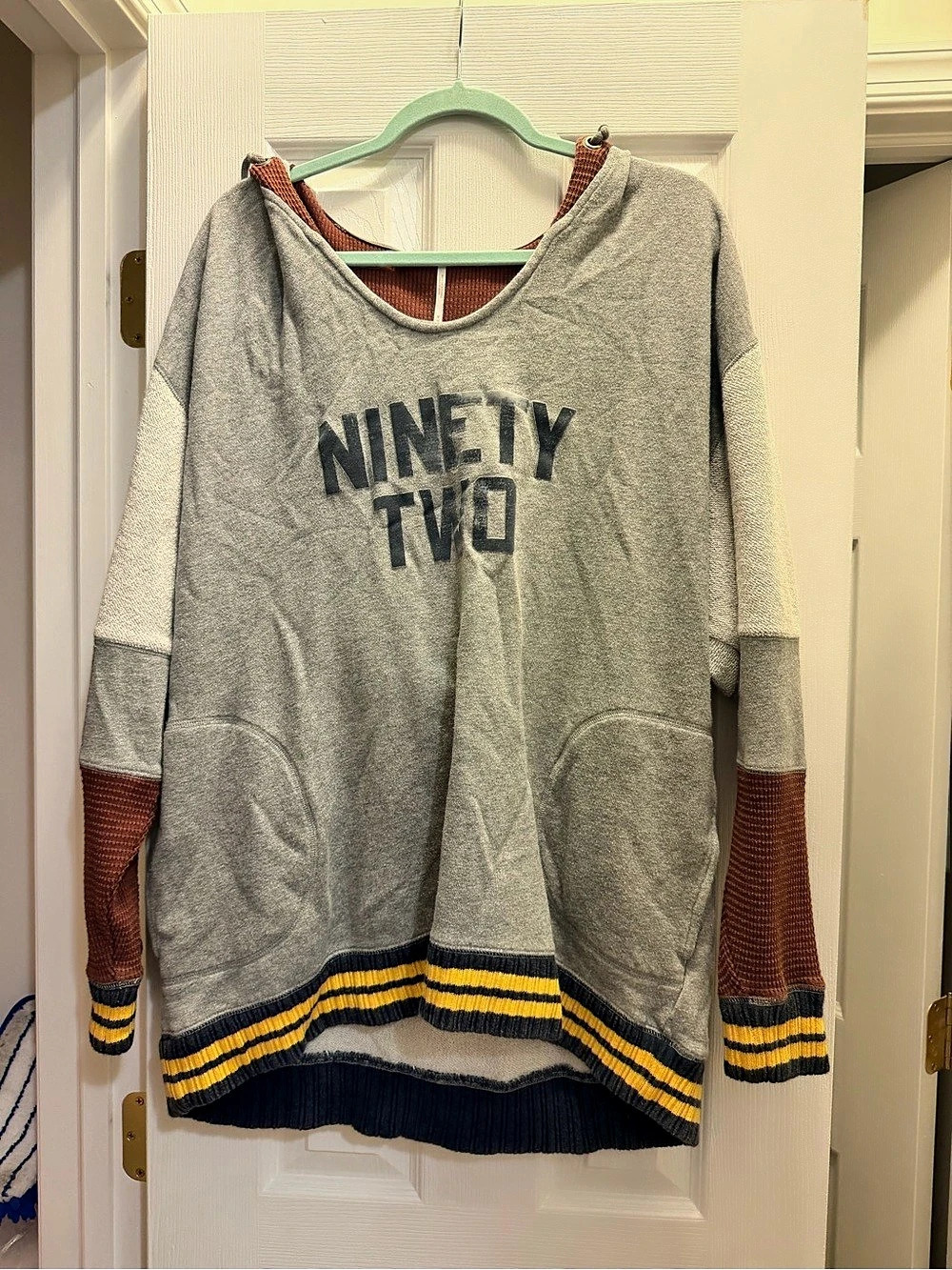 Free People Ninety two Hoodie Striped Sweatshirt Medium